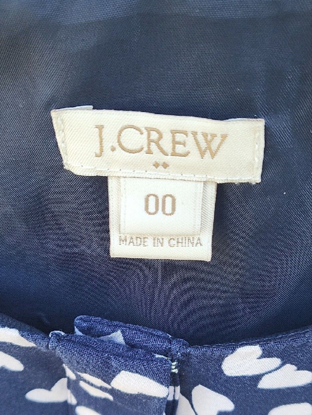 J. Crew Navy and White ❤️Sleeveless Printed Shift Dress - Picture 2 of 6